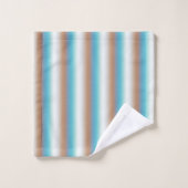 Oranje blauwe beige strepen met zachte tong bad handdoek (Wasdoekje)