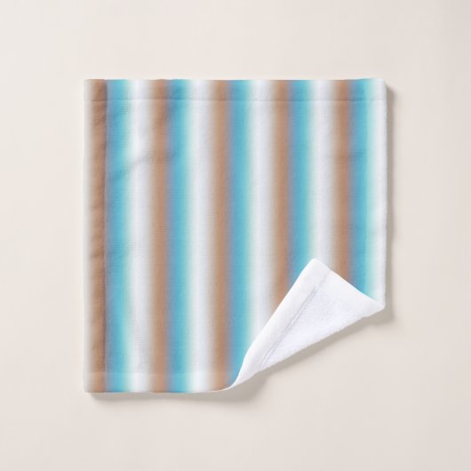 Oranje blauwe beige strepen met zachte tong bad handdoek (Wasdoekje)