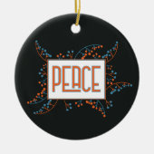 Oranje blauwe bessen kerstmis keramisch ornament (Voorkant)