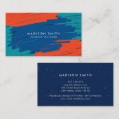 Oranje blauwe Blauwgroen trillende moderne buiklij Visitekaartje (Voorkant / Achterkant)