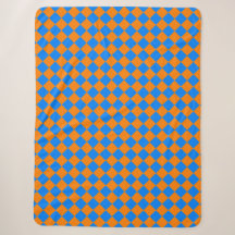 Oranje Blauwe Checker Diamant Patroon