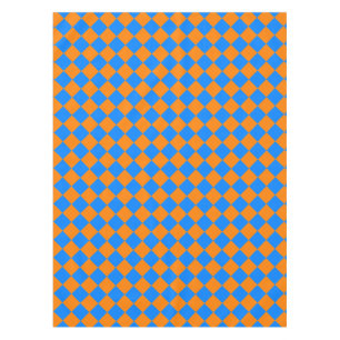 Oranje Blauwe Checker Diamant Patroon Tafelkleed