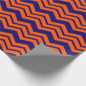 Oranje Blauwe Chevron Zigzag Ontwerp Cadeaupapier (Hoek)