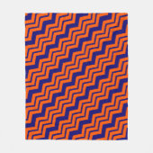 Oranje Blauwe Chevron Zigzag Ontwerp  Fleece Deken (Voorkant)