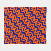Oranje Blauwe Chevron Zigzag Ontwerp  Fleece Deken (Voorkant (Horizontaal))