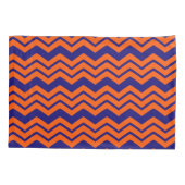 Oranje Blauwe Chevron Zigzag Ontwerp Kussensloop (Achterkant)