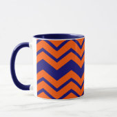 Oranje Blauwe Chevron Zigzag Ontwerp Mok (Links)