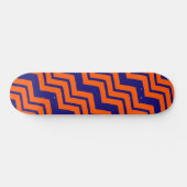 Oranje Blauwe Chevron Zigzag Ontwerp Persoonlijk Skateboard (Horizontaal)