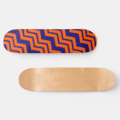 Oranje Blauwe Chevron Zigzag Ontwerp Persoonlijk Skateboard (Horizontaal)