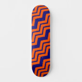 Oranje Blauwe Chevron Zigzag Ontwerp Persoonlijk Skateboard (Voorkant)