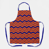 Oranje Blauwe Chevron Zigzag Ontwerp Schort (Voorkant)