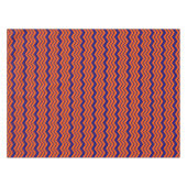 Oranje Blauwe Chevron Zigzag Ontwerp Tafelkleed (Voorkant (Horizontaal))