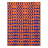 Oranje Blauwe Chevron Zigzag Ontwerp Tafelkleed (Voorkant)