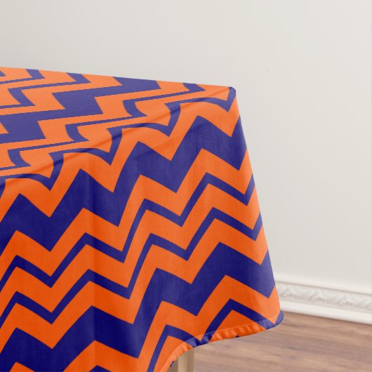 Oranje Blauwe Chevron Zigzag Ontwerp Tafelkleed (Voorbeeld)