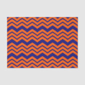 Oranje Blauwe Chevron Zigzag Ontwerp Tissuepapier (Voorkant)