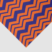 Oranje Blauwe Chevron Zigzag Ontwerp Tissuepapier (Detail)