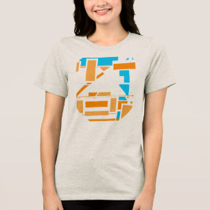 Oranje Blauwe Circulaire Zuidwest Kijk Abstracte K Tri-Blend Shirt