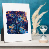 Oranje blauwe eikenboom Abstracte tak Fotoplaat (Zijkant)