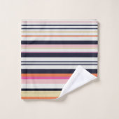 Oranje, blauwe en roze strepen bad handdoek (Wasdoekje)