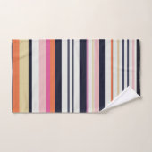 Oranje, blauwe en roze strepen bad handdoek (Handdoek)