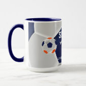 Oranje, blauwe en witte ⚽ sport mok (Links)