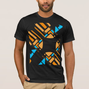 Oranje Blauwe Geometrische Circulaire Zuidwest Art T-shirt
