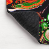 Oranje, blauwe, groene, zwarte digitale vloeiende  muismat (Hoek)