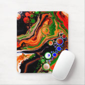 Oranje, blauwe, groene, zwarte digitale vloeiende  muismat (Met muis)