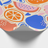 Oranje Blauwe Groenten Cadeaupapier (Hoek)