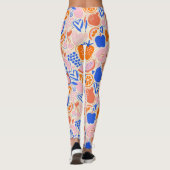 Oranje Blauwe Groenten Leggings (Achterkant)