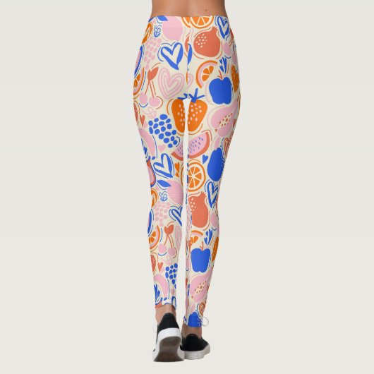 Oranje Blauwe Groenten Leggings (Achterkant)