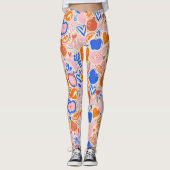Oranje Blauwe Groenten Leggings (Voorkant)