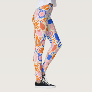 Oranje Blauwe Groenten Leggings