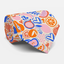 Oranje Blauwe Groenten Stropdas