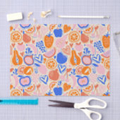 Oranje Blauwe Groenten Tissuepapier (Craft)