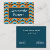 Oranje Blauwe Halve Cirkel Diamant Geometrisch Visitekaartje (Voorkant / Achterkant)