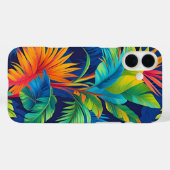 Oranje Blauwe Hawaiiaanse Planten Palmbladeren Case-Mate iPhone Case (Achterkant (horizontaal))