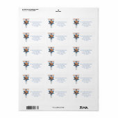 Oranje blauwe joodse Basketball RSVP Envelope zege Etiket (Full Sheet)