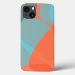 Oranje, blauwe, moderne, trendgolvende organische Case-Mate iPhone case