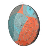 Oranje, blauwe, moderne, trendgolvende organische  dartbord (Voorkant Rechts)