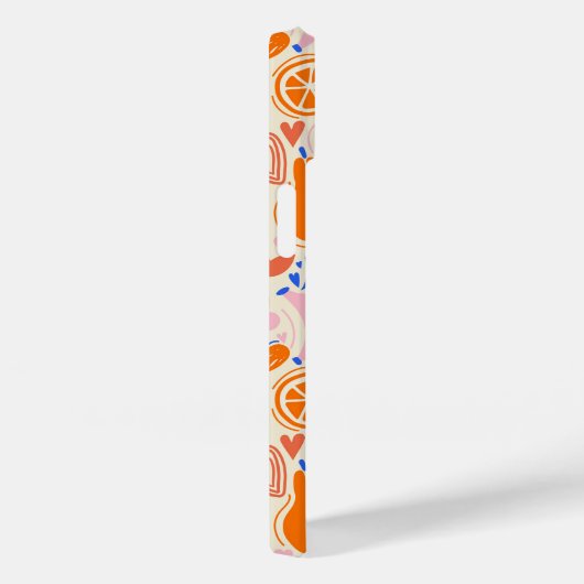 Oranje Blauwe Monogram Groenten Case-Mate iPhone Case (Achterkant / Rechts)