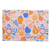 Oranje Blauwe Monogram Groenten Kussensloop (Achterkant)