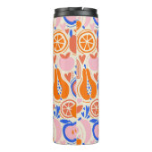 Oranje Blauwe Monogram Groenten Thermosbeker (Achterkant)