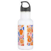 Oranje Blauwe Monogram Groenten Waterfles (Achterkant)