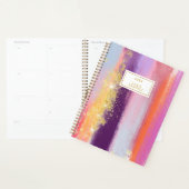 Oranje blauwe Paarse goudpenseelstreken Abstract Planner (Display)