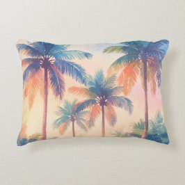 Oranje Blauwe Palmboom Accent Kussen