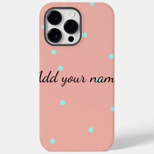 Oranje blauwe polka stippen abstracte voeg naam te Case-Mate iPhone 14 pro max hoesje