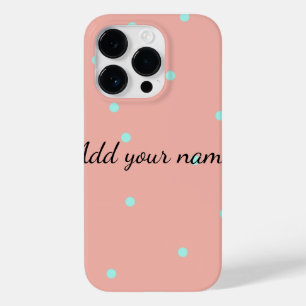Oranje blauwe polka stippen abstracte voeg naam te Case-Mate iPhone 14 pro hoesje