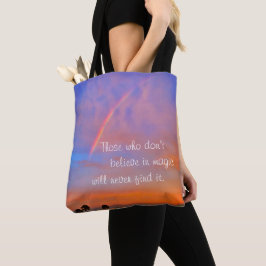 Oranje blauwe regenboogzonneforecfoto Geloof in Ma Tote Bag
