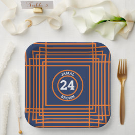 Oranje & Blauwe Sport Thema Papieren Bord